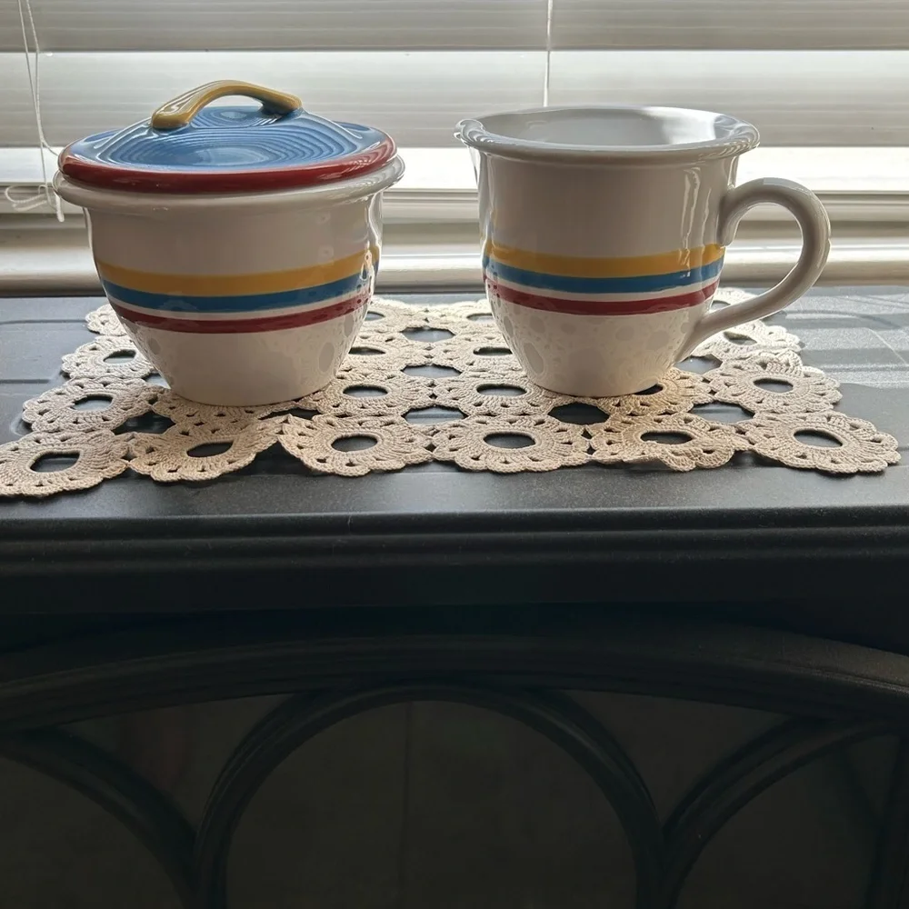 Corelle Coordinates Ceramic Sugar / Creamer Set